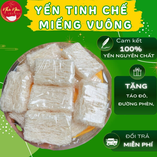 Yến Tinh Chế Định Hình Miếng Vuông